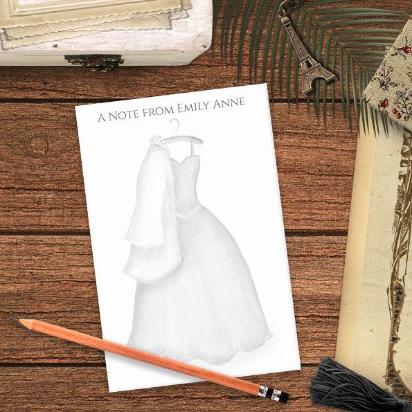 Minimalist Stylish Trendy Bride Wedding Dress Post-it Notes