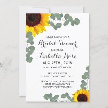 Minimalist Sunflower Bridal Shower Invitations