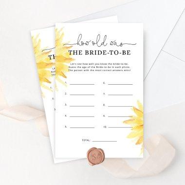 Minimalist sunflower How old was the bride to be