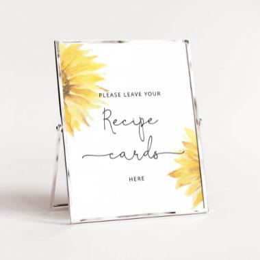 Minimalist sunflower leave your recipe Invitations here poster