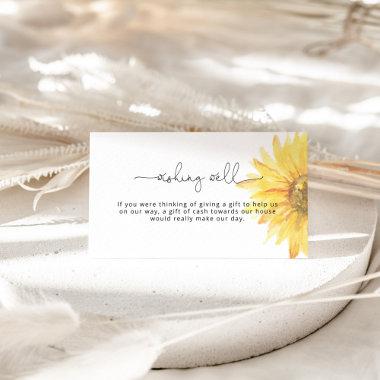 Minimalist sunflower wishing well bridal shower enclosure Invitations