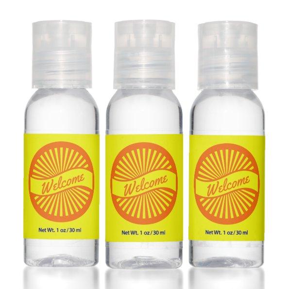Minimalist Sunny Orange and Yellow Welcome Banner Hand Sanitizer