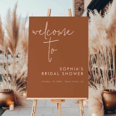 Minimalist Terracotta Bridal Shower Welcome Sign