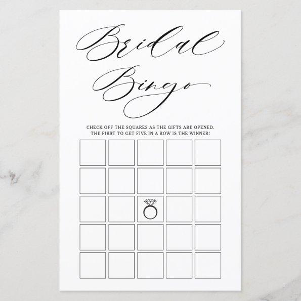 Minimalist Typography Bridal Shower Bingo Game