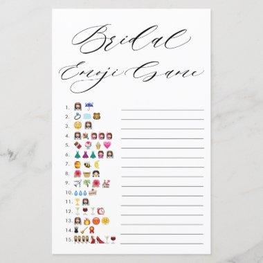 Minimalist Typography Bridal Shower Emoji Game