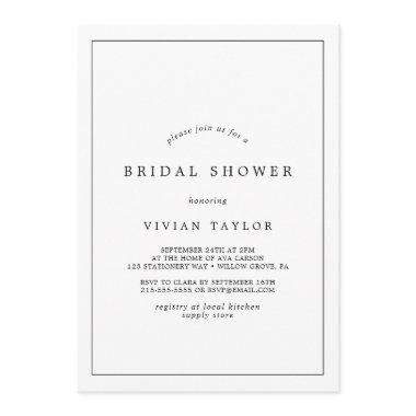 Minimalist Typography Bridal Shower Invitations