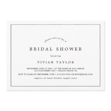 Minimalist Typography Horizontal Bridal Shower Invitations