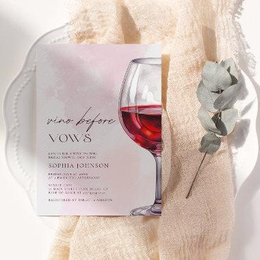 Minimalist Vino Before Vows Bridal Shower Wine Invitations
