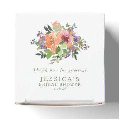 Minimalist Watercolor Orange Floral  Favor Boxes