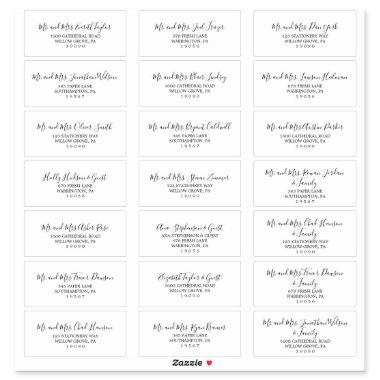 Minimalist Wedding Guest Address Labels