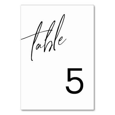 Minimalist Wedding Table Number