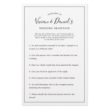 Minimalist Wedding Welcome and Ice Breaker Games Flyer