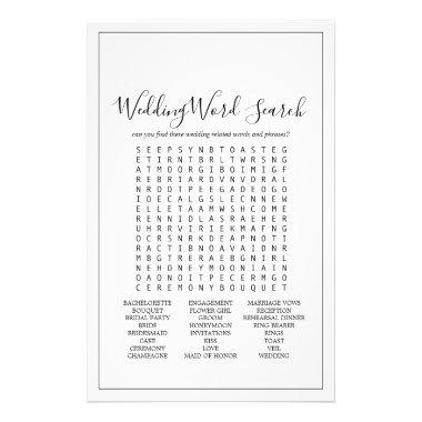 Minimalist Wedding Word Search Game Flyer