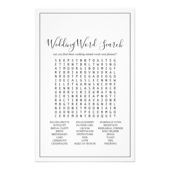 Minimalist Wedding Word Search Game Flyer