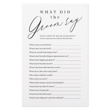 Minimalist what did the groom say game