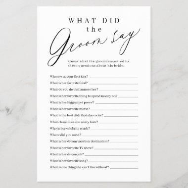 Minimalist what did the groom say game