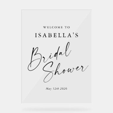 Minimalist White Chic Custom  Welcome Acrylic Sign