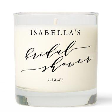 Minimalist White Classic Script  Scented Candle