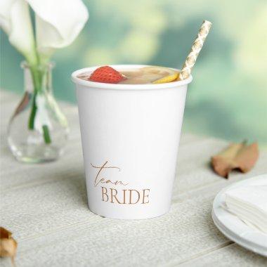 Minimalist White & Terracotta Team Bride Paper cup