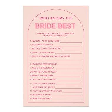 Minimalist who knows the bride best bridal shower flyer