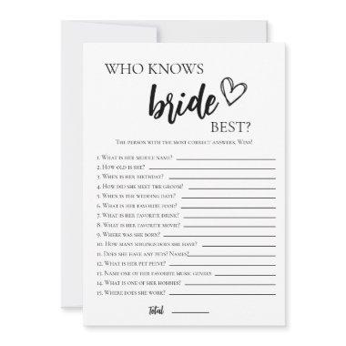 Minimalist Who knows the Bride the Most Game