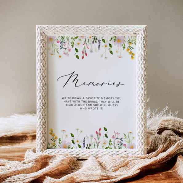 Minimalist wildflowers memories with the bride poster
