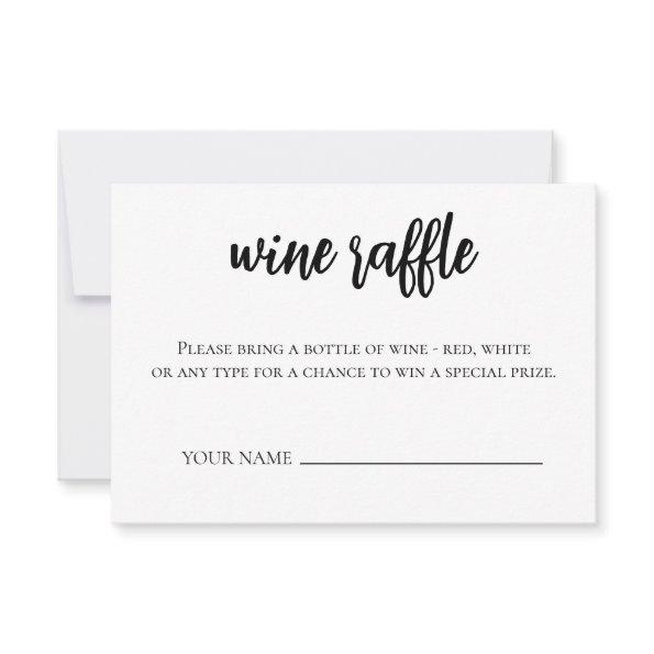 Minimalist Wine Raffle Ticket  Game