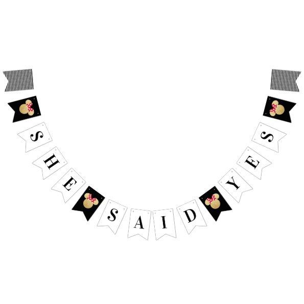 Minnie Mouse  | She Said Yes Bunting Flags