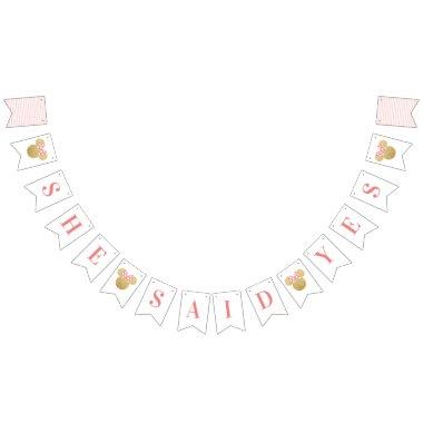 Minnie Mouse  | She Said Yes Bunting Flags
