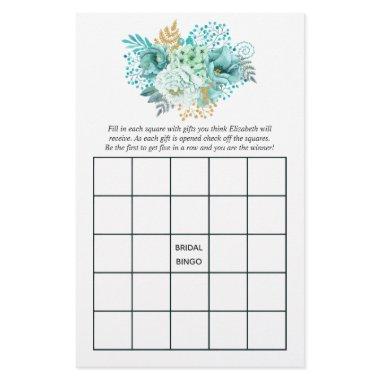 Mint Floral  Tea Party Bingo