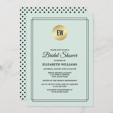Mint | Gold | Black Bridal Shower Invitations
