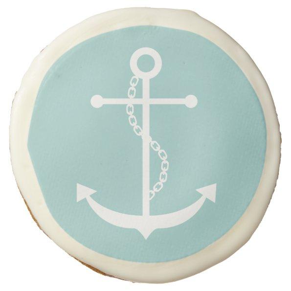 Mint Green Anchor Sugar Cookie