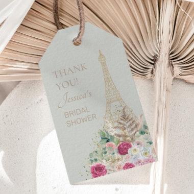 Mint Green Bridal Shower Paris Eiffel Tower Gift Tags