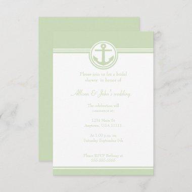 Mint Green Nautical Anchor Bridal Shower Invite
