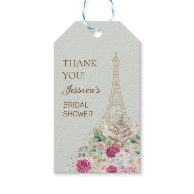 Mint Green Paris Eiffel Tower Bridal Shower Gift Tags