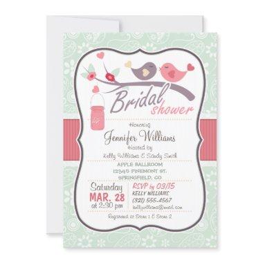 Mint Green & Pink Love Birds