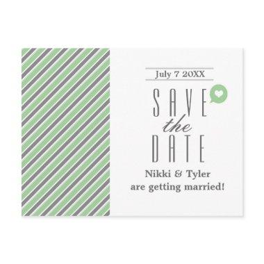 Mint Grey & White Modern Save The Date Post