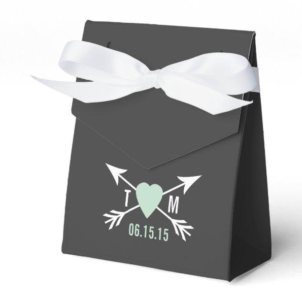 Mint Heart + Arrow Favor Box | Weddings