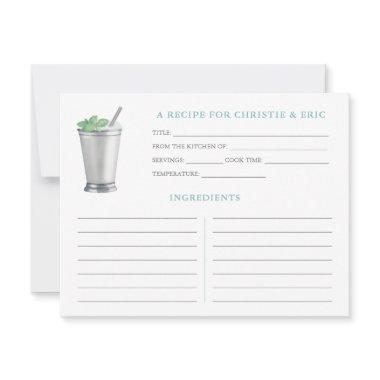 Mint Julep Horse Race Bridal Shower Recipe Invitations