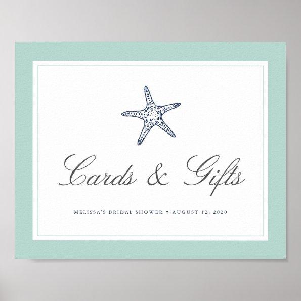 Mint & Navy Starfish Invitations & Gifts Sign