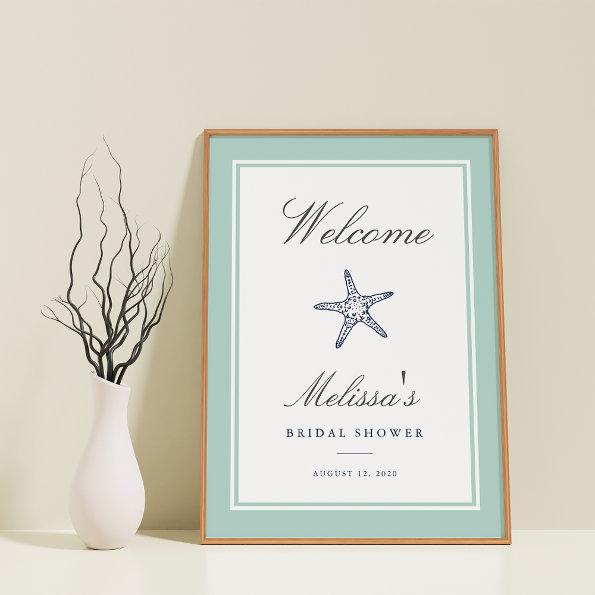 Mint & Navy Starfish Welcome Sign