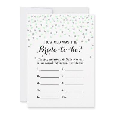 Mint Silver 2x Bridal Shower Game How Old | Advice