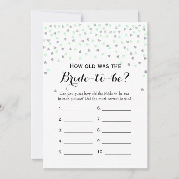 Mint Silver 2x Bridal Shower Game How Old | Advice