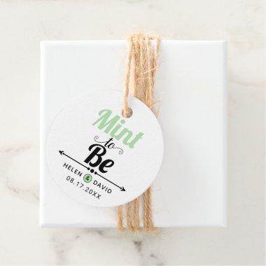 Mint to be elegant typography wedding favor tags