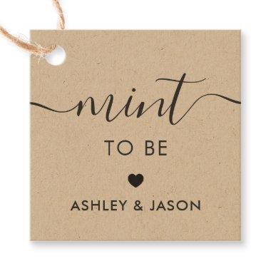 Mint to Be Gift Tag, Wedding Mints Tag, Kraft Favor Tags