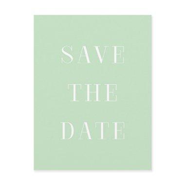 Mint & White SAVE THE DATE Modern Type Post