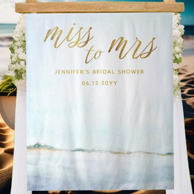 Miss Mrs Coastal Ocean Beach Bridal Backdrop