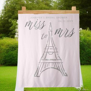 Miss Mrs Rhinestones Eiffel Pink Bridal Backdrop