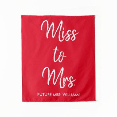 Miss to Mrs Backdrop Red White  Photo