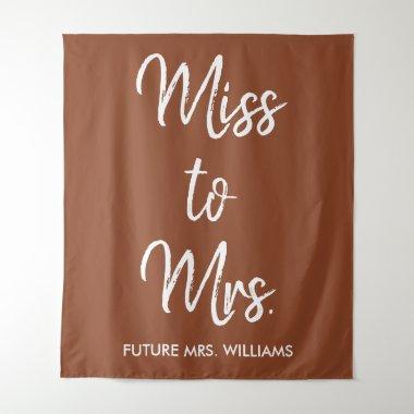 Miss to Mrs Banner Brown Bridal Shower Photo Prop Tapestry